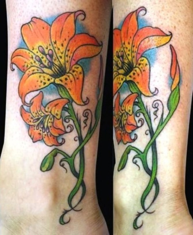 18 Lily Tattoo Leg