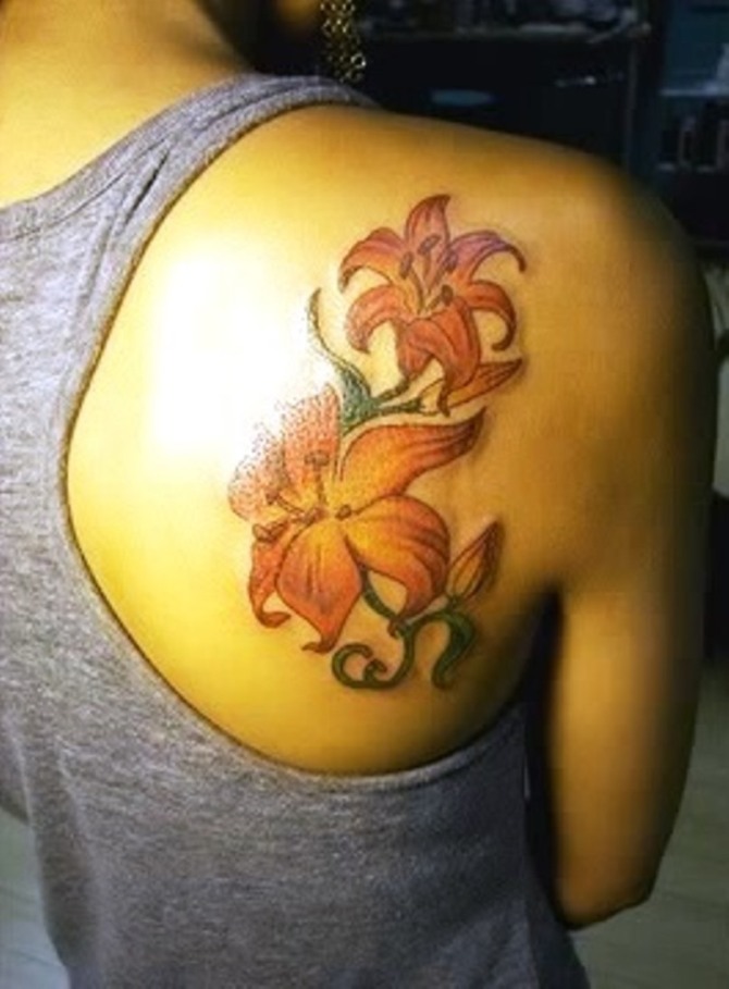 30 Red Lily Tattoo