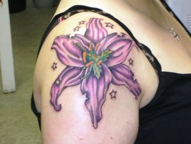38 Stars and Lily Tattoo Designs
