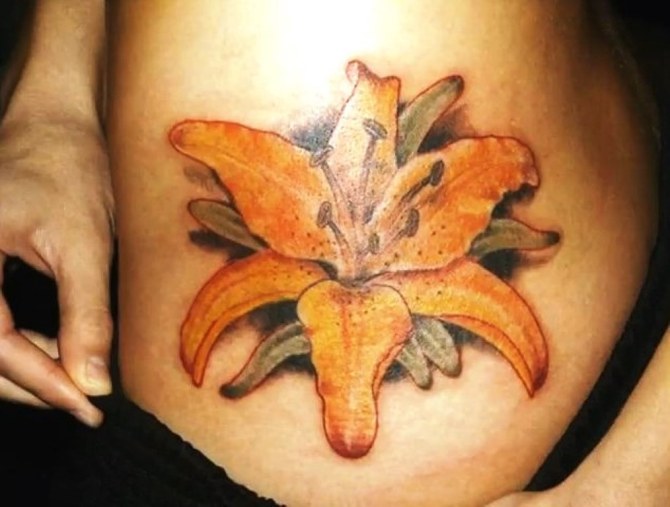 41 Yellow Lily Tattoo